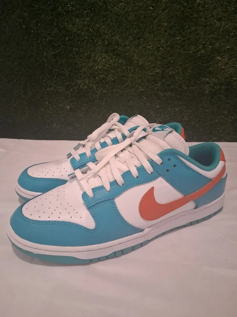 Nike Dunk Low Miami Dolphins White Dusty Cactus DV0833-102 Men's Size 13 Used